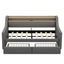 Lit jumeau rembourré avec rangement et lumières LED