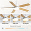 42 Inch Modern Ceiling Fan With 3 Color Dimmable Light 5 Blades Remote Control Reversible DC Motor White - Korvel