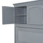 Full Size Murphy Bed Wall Bed with Top Cabinets,Gray - Korvel
