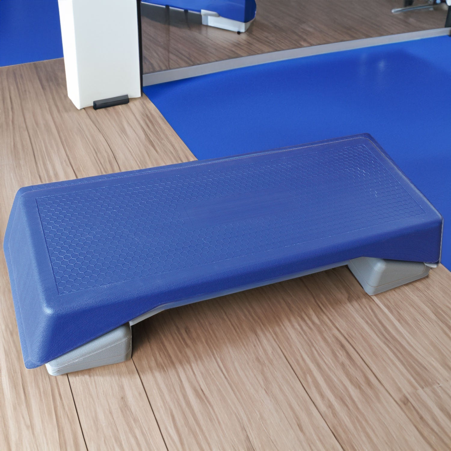 Aerobics Step Platform Height-Adjustable Fitness Equipment Stepper Trainer Exercise Step Platform Sliding Lifting Pad Blue - Korvel