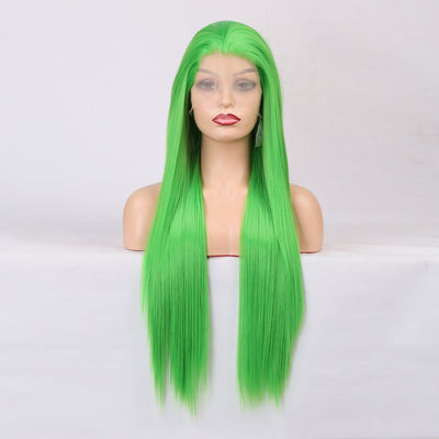 Wig Female Long Hair Chemical Fiber Front Lace Natural Simulation Wig Headgear Medium Long Hair Headgear - Korvel