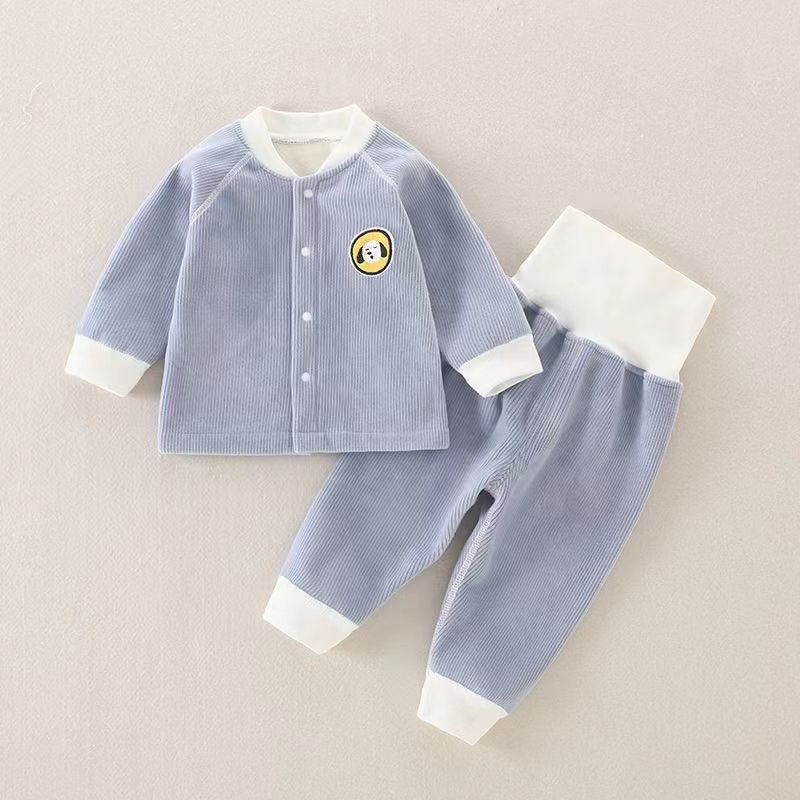 Children's Autumn And Winter Warm Suit Baby Spring And Autumn Plus Fleece Outer Wear Tops Pants Men And Women Baby Two Sets - Korvel