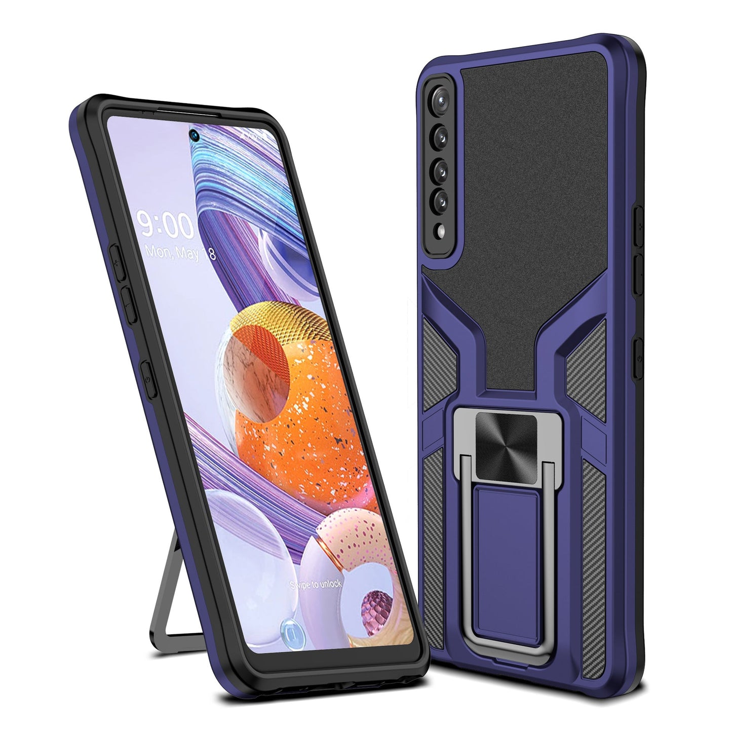 Suitable for LGSTYLO7 Mobile Phone Shell Lgstylo7 Protective Cases Creative Car Bracket Magnetic Cover - Korvel