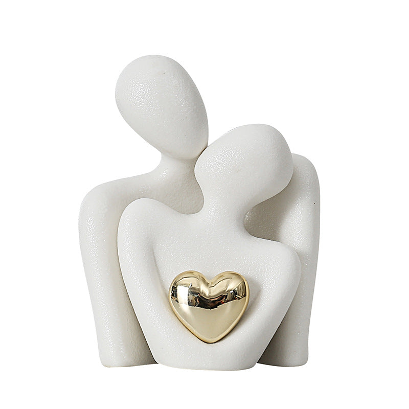 Creative couple figure decoration Newlywed home decoration Lover sculpture decoration figure desktop living room bookshelf decor - Korvel