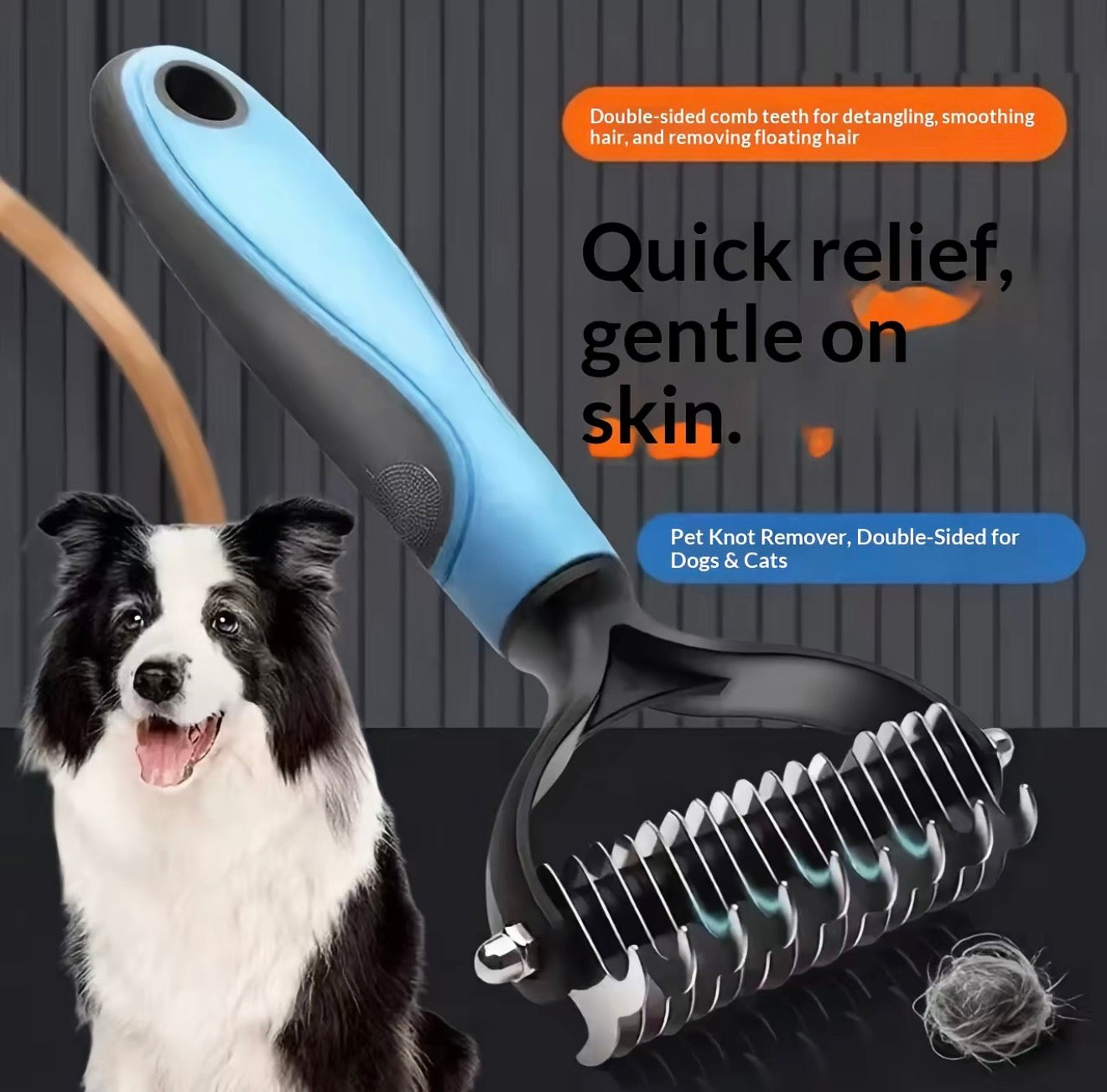 PawEase Dematting Brush for Dogs and Cats