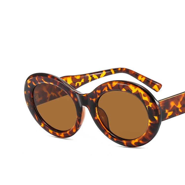 Striped Zebra Oval Sunglasses New Net Red Street Shot Personality Female Hip Hop Sunglasses Trend - Korvel