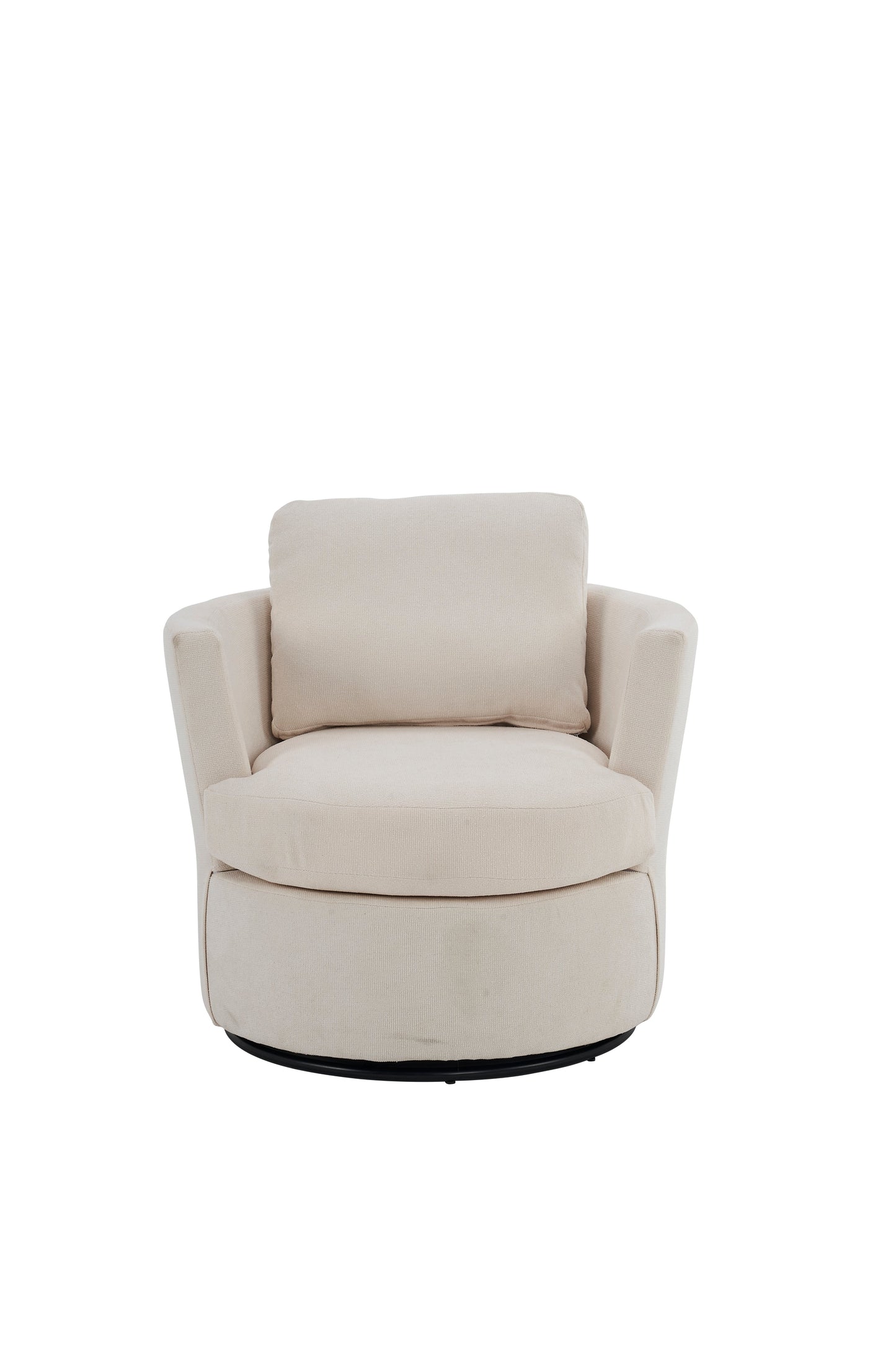 Rotating bucket chair living room comfortable circular sofa chair 360 degree rotating bucket club chair armchair (beige) - Korvel