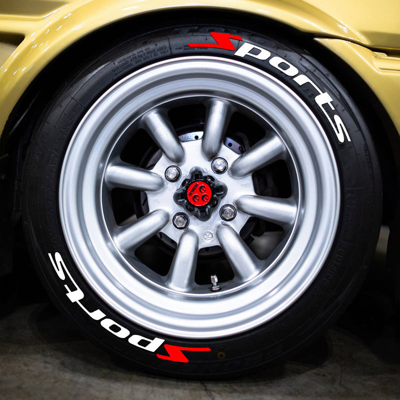 SPORTS series car tire letter sticker DIY sticker personalized modification sticker 3D three-dimensional all-in-ode tire sticker - Korvel