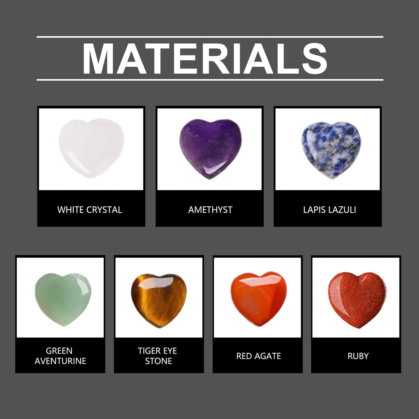 Heart-Shaped Crystal Chakra Kit