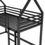 Twin over Twin House Bunk Bed with Built-in Ladder - Black