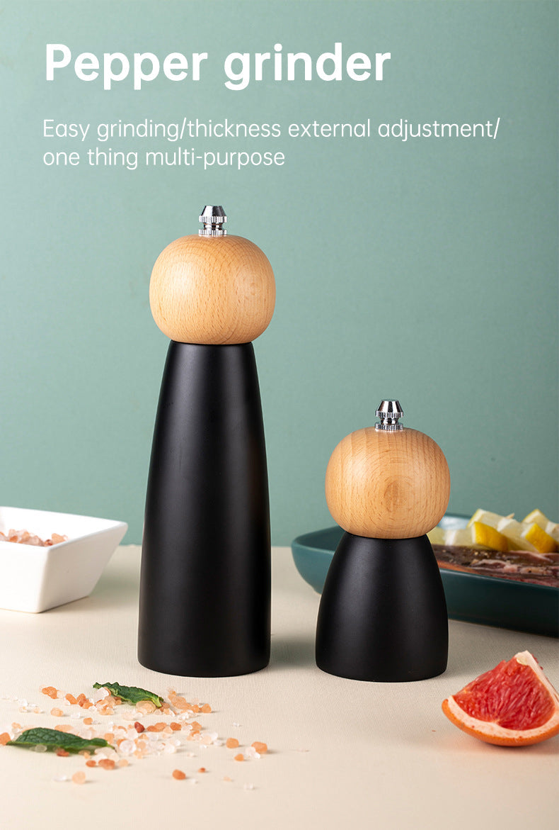 Kitchen Adjustable Coarseness Wood Pepper Grinder Mill Wooden Manual Sea Ceramic Grinding Mechanism Salt Mill - Korvel