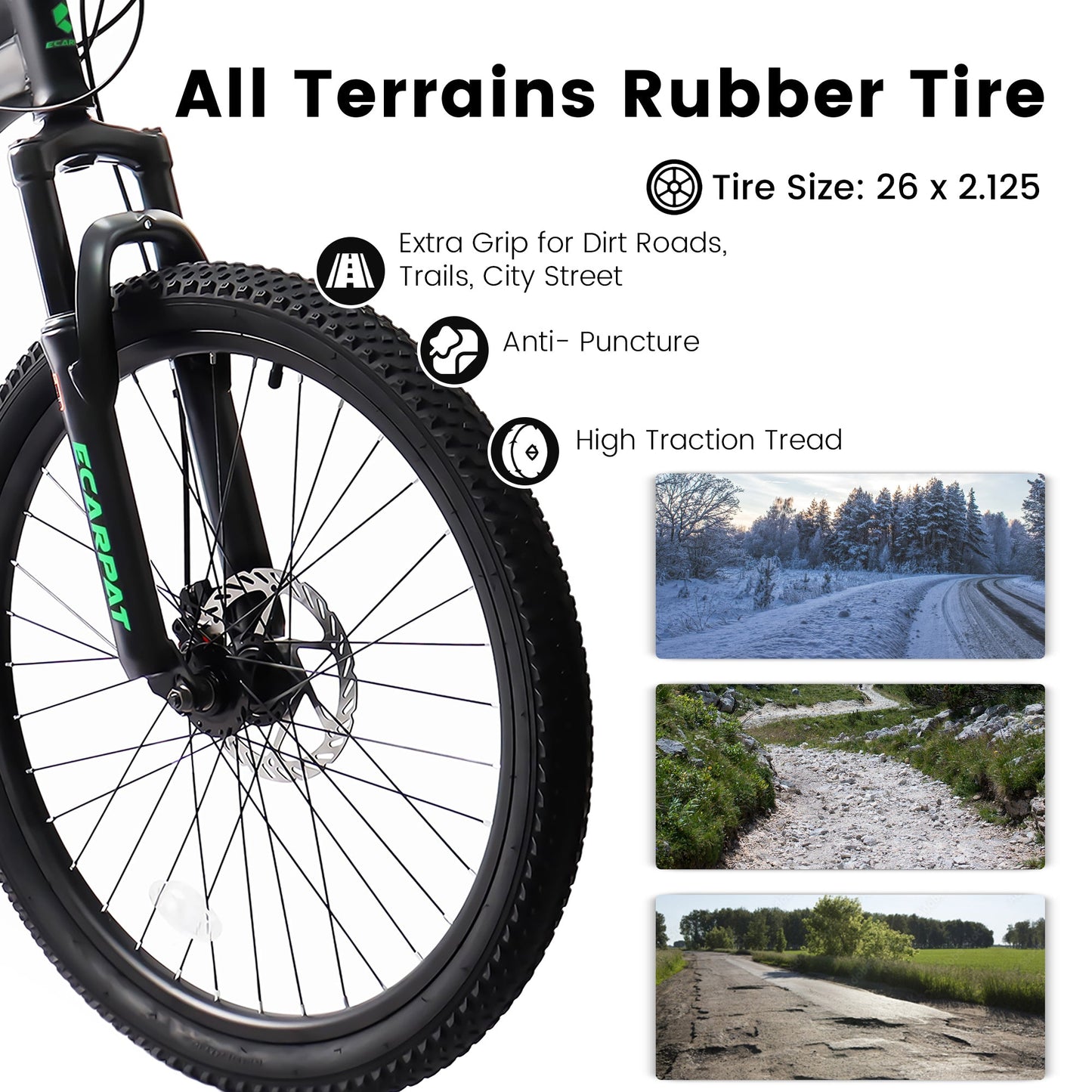 A2660 Ecarpat Mountain Bike 26 inch wheels, carbon steel frame disc brake thumb shift front fork rear shock absorber bike - Korvel