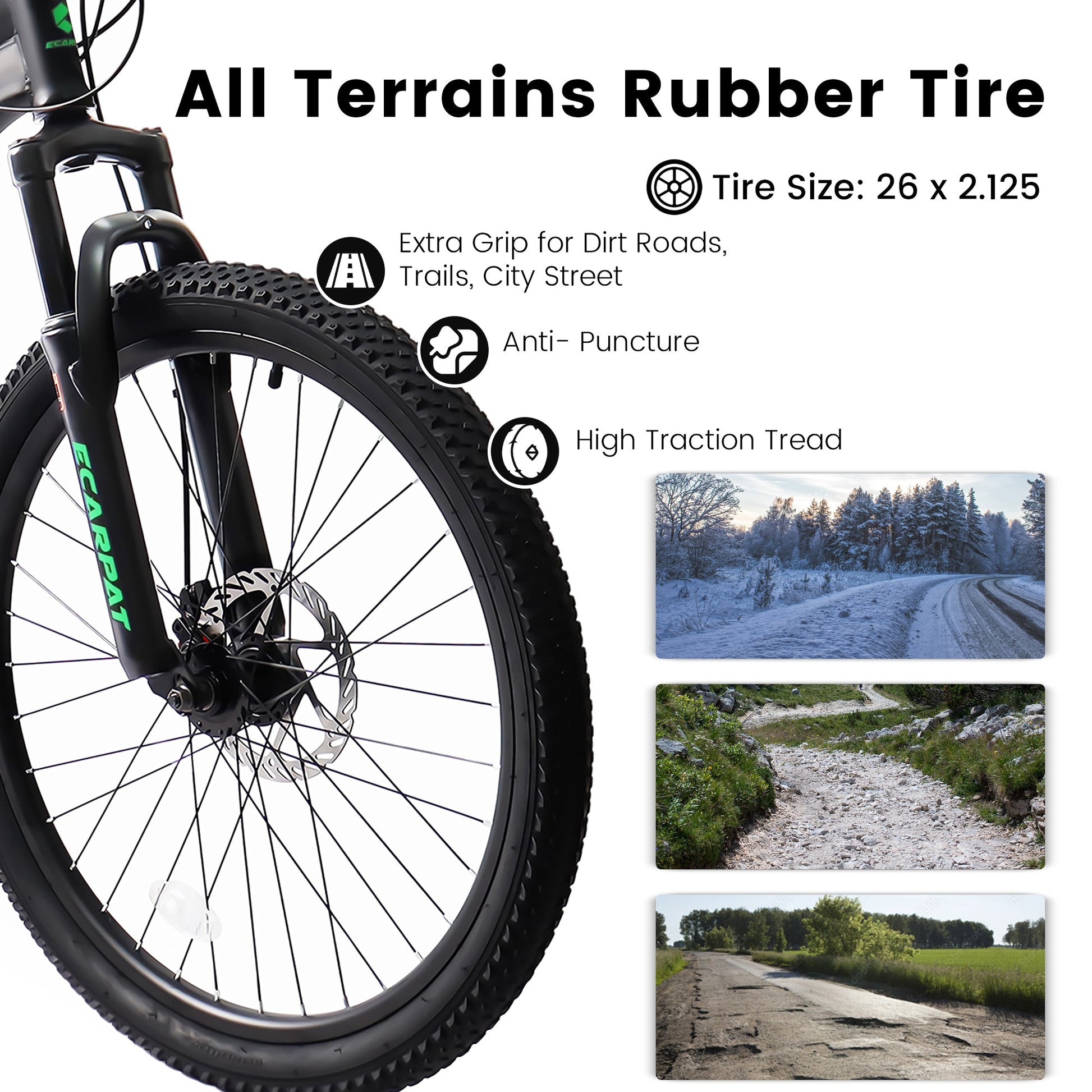 A2660 Ecarpat Mountain Bike 26 inch wheels, carbon steel frame disc brake thumb shift front fork rear shock absorber bike - Korvel