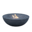 42 Inch Dark Gray Outdoor Concrete Propane Fire Pit Bowl
