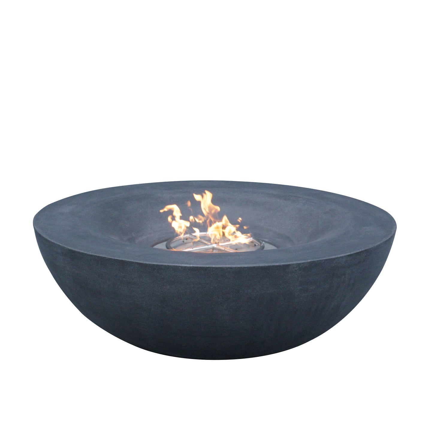 42 Inch Dark Gray Outdoor Concrete Propane Fire Pit Bowl