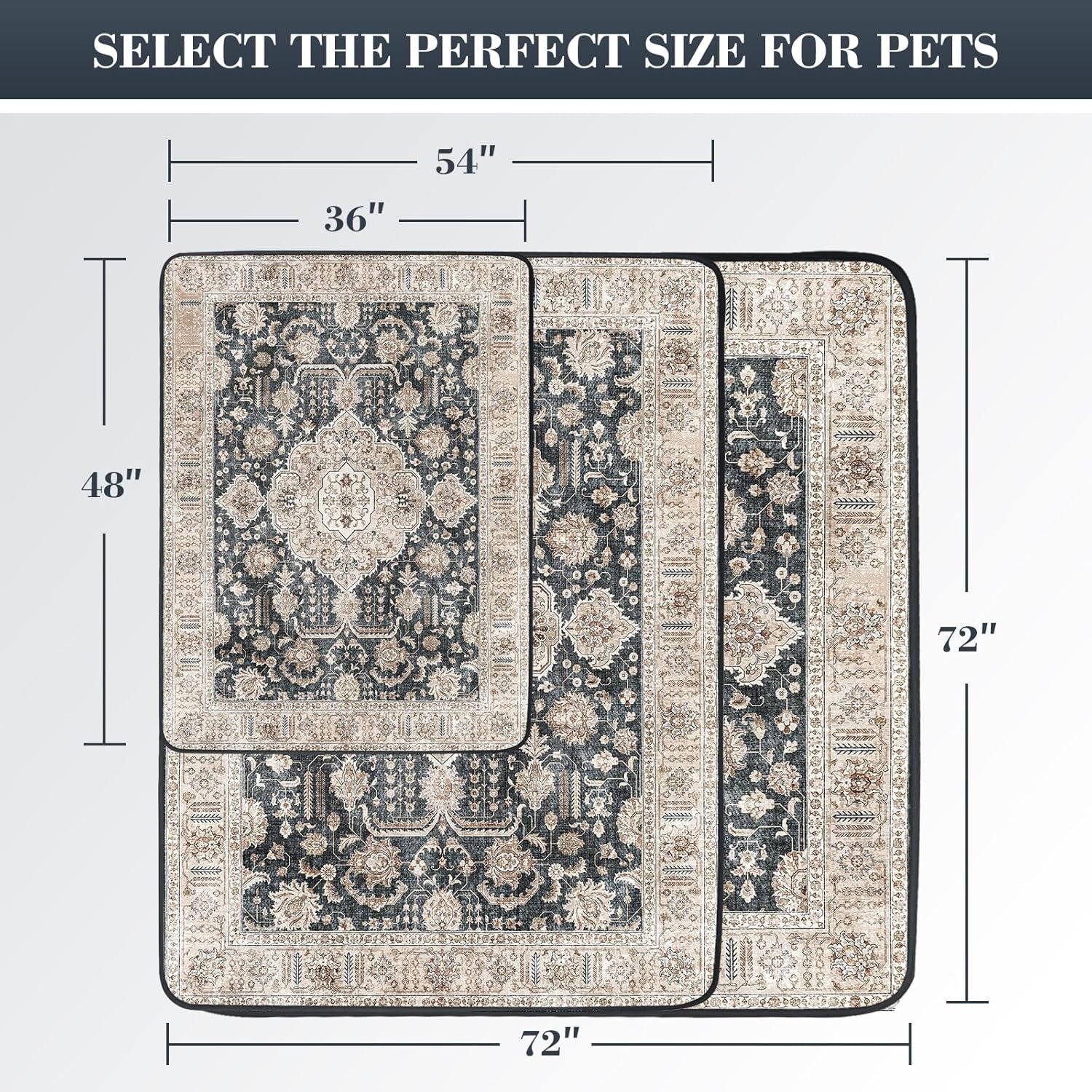 Scandinavian Minimalist Carpet Pet Mat, Stain-Resistant and Easy to Clean Sofa Coffee Table Mat, Urine-Proof Cat and Dog Pad - Korvel