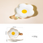 Creative Sun Egg Ceramic Bowl and Dish Set Cute Rice Bowl, Plate, Handle, Plate, Tableware, Home Breakfast Soup Plate - Korvel