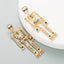 European and American style skull skeleton alloy inlaid rhinestone earrings female personality long exaggerated earrings earrings - Korvel