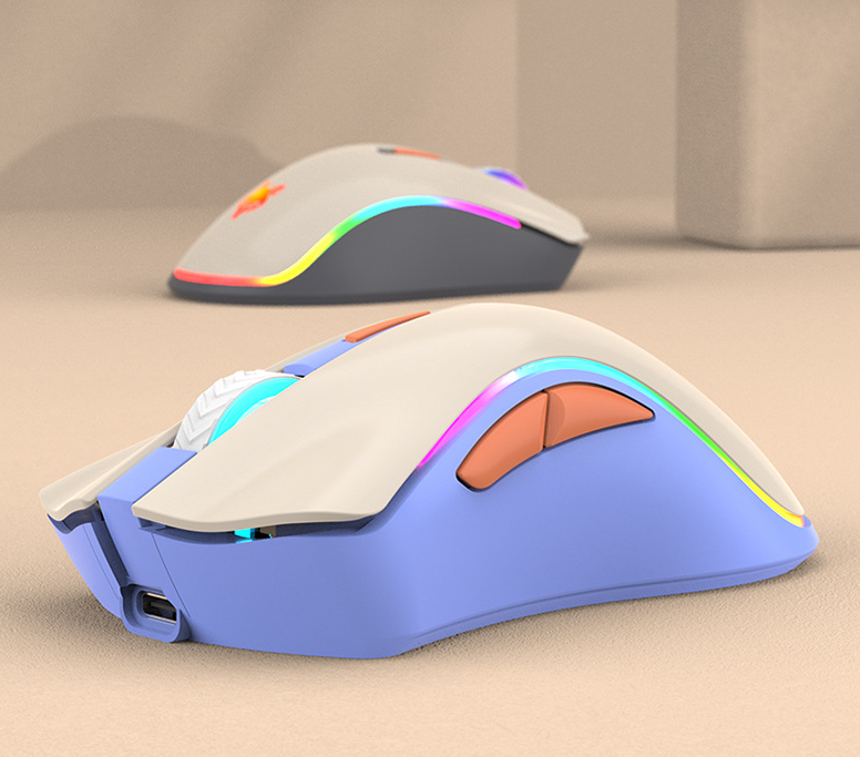 Ratón recargable dual modo Bluetooth 2.4G inalámbrico