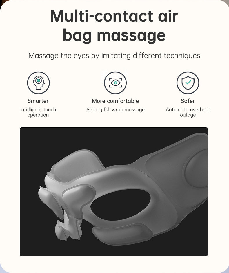 Eye Massager Air Pressure Vibration Eye Protector Bluetooth Eye Massage Relax Migraines Relief Improve Sleep - Korvel