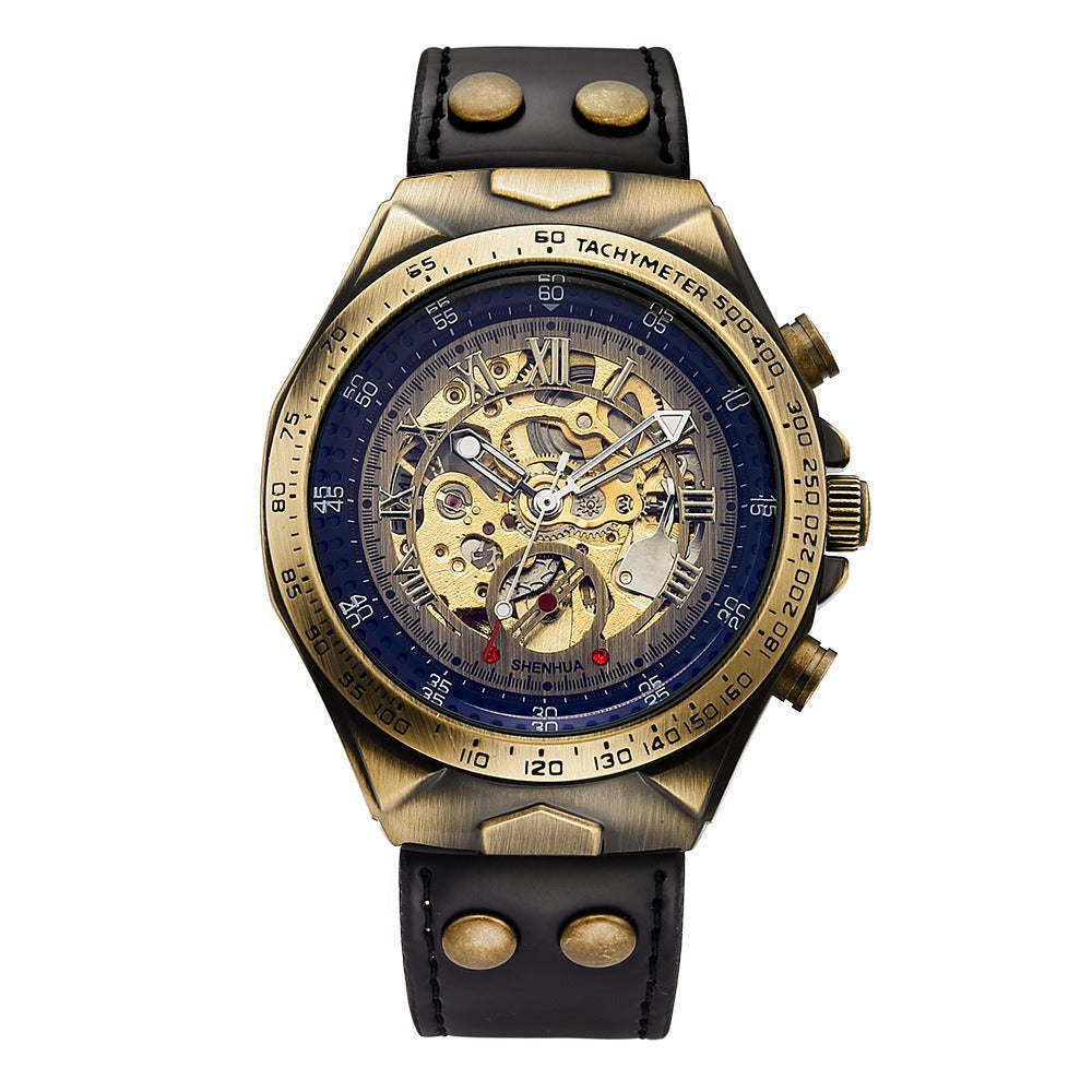 SHENHUA Men's Fashion Hollow out Watch Antique Fully Automatic Mechanical Watch - Korvel