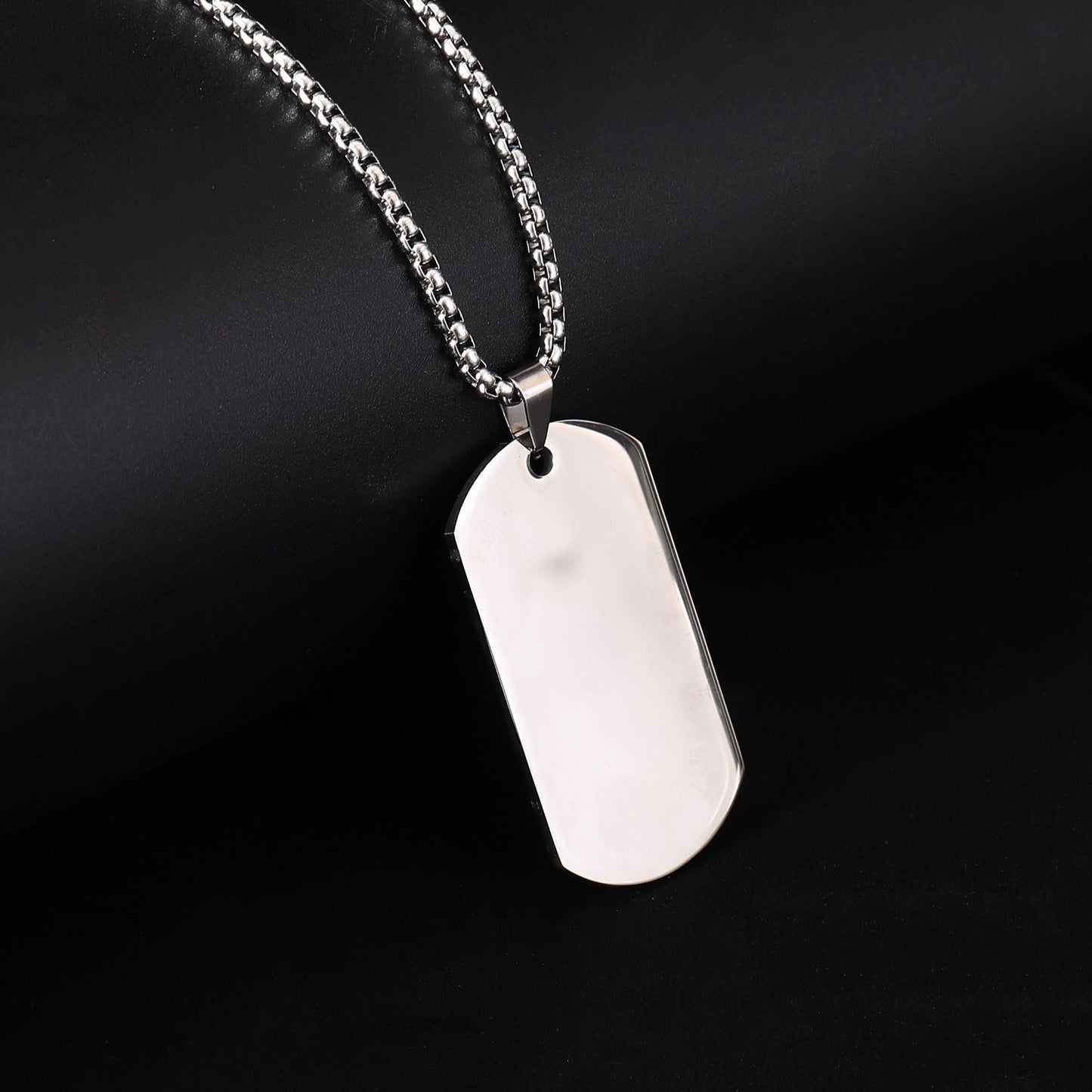 European and American high-end stainless steel military brand necklace engraved pendant jewelry - Korvel