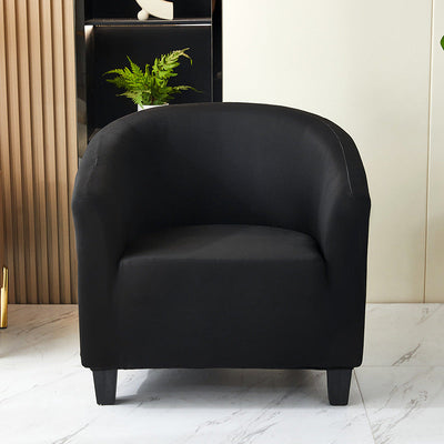 Elastic solid color semi-circular sofa cover, internet cafe, sand caf é, hotel leisure booth, all inclusive, single sofa chair cover - Korvel