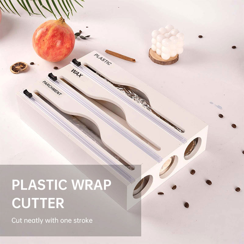 Premium Bamboo and Wood Cling Film Cutter