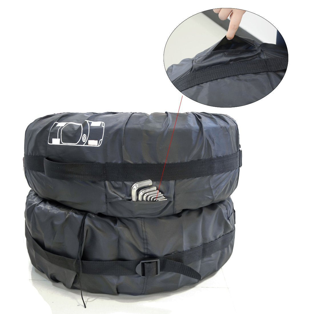Tire protection cover Oxford cloth waterproof car spare tire cover car tire cover 4 per set - Korvel