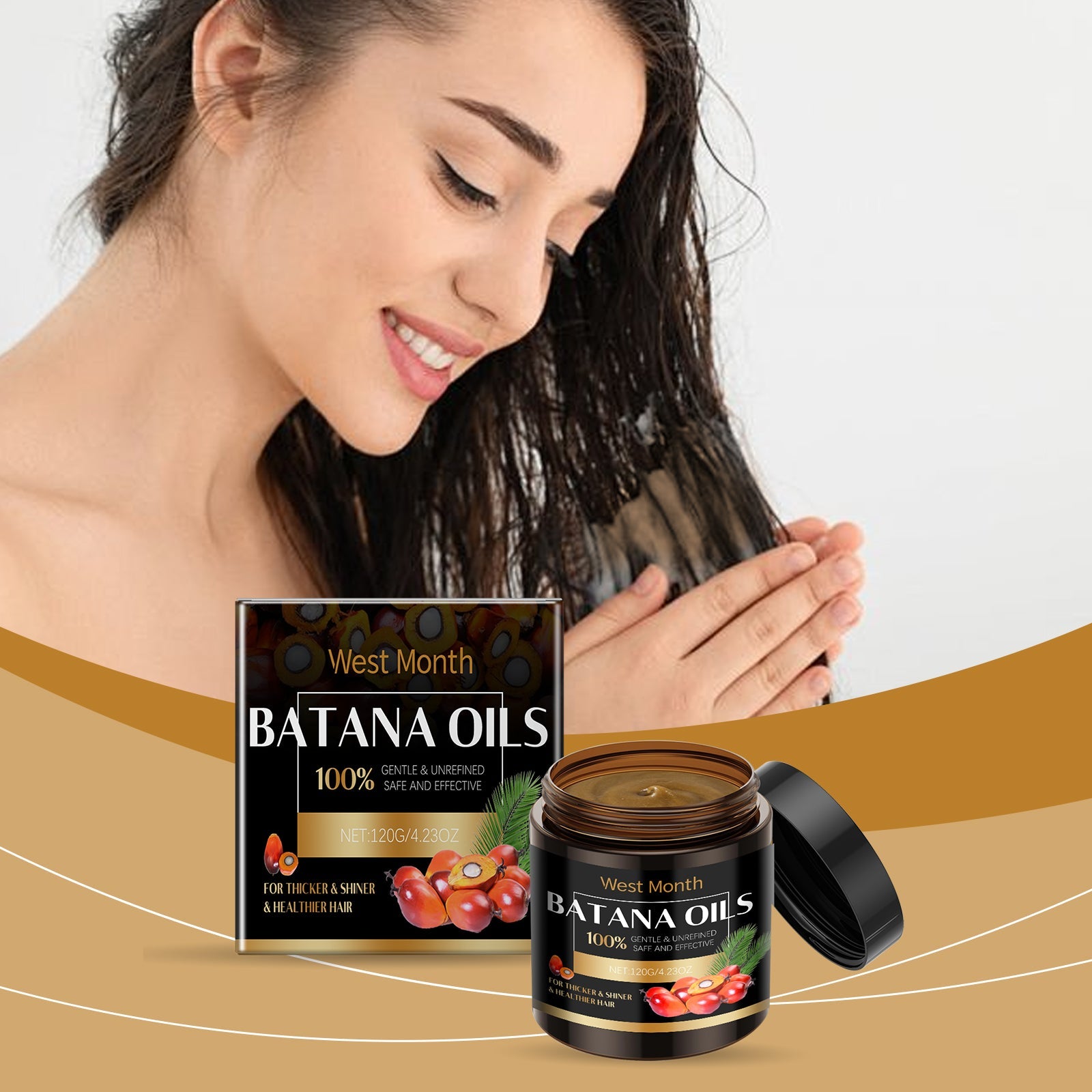 Batana Hair Care Mask, Gently Nourishes And Softens Hair, Moisturizes And Hydrates Hair Care Mask - Korvel