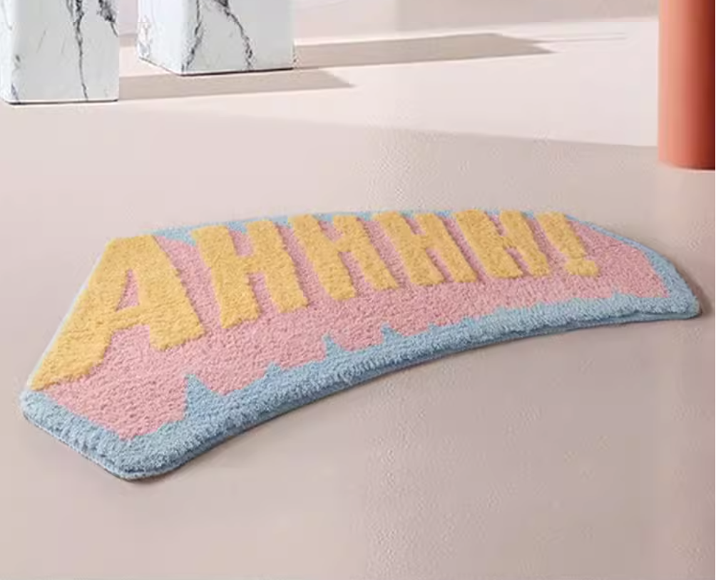 Special curved water absorbing floor mat for shower room, bathroom bathtub, non slip foot mat for household entrance door mat - Korvel