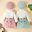 ma&baby Toddler Girls Knit Outfit Set with Plaid Skirt