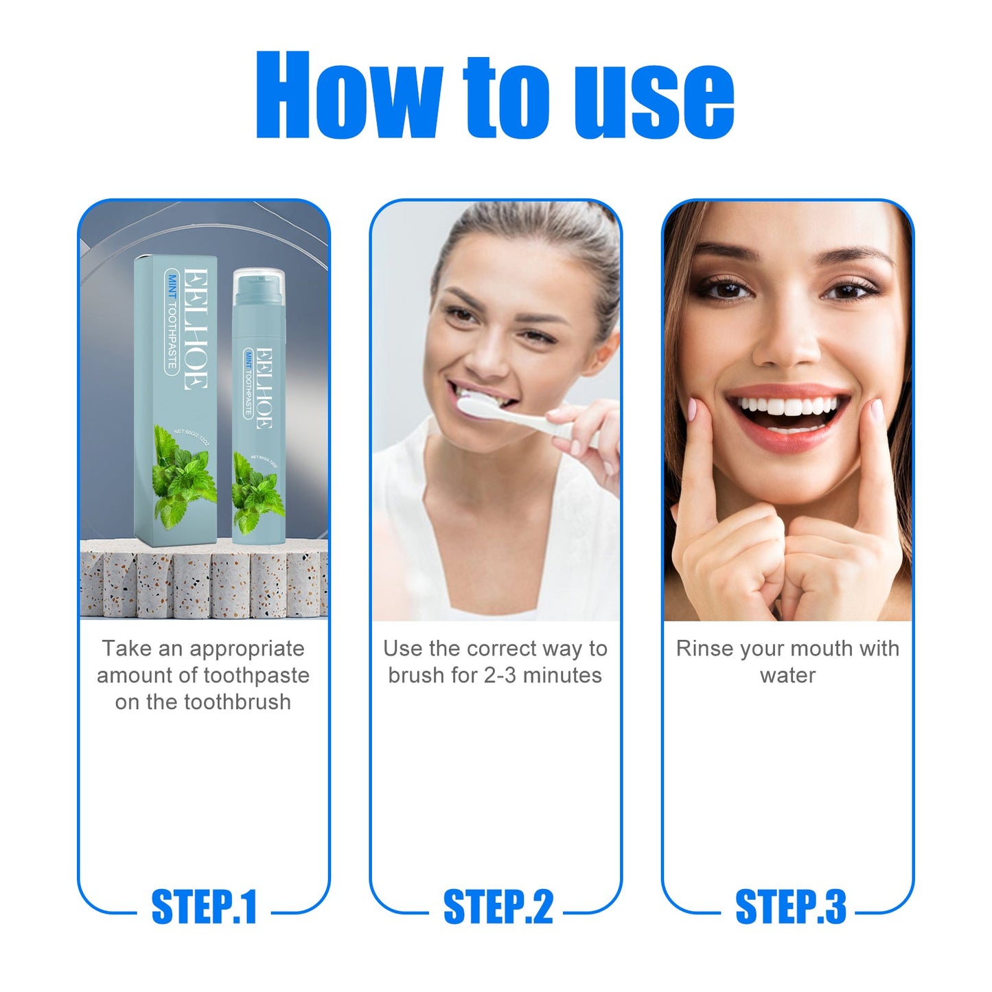 Fruity White Toothpaste Series, Clean Tooth Stains Fresh Breath White Tooth Care Toothpaste - Korvel