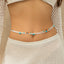 Sexy beach turquoise rice bead elastic waist chain for women's vacation style bead body chain - Korvel