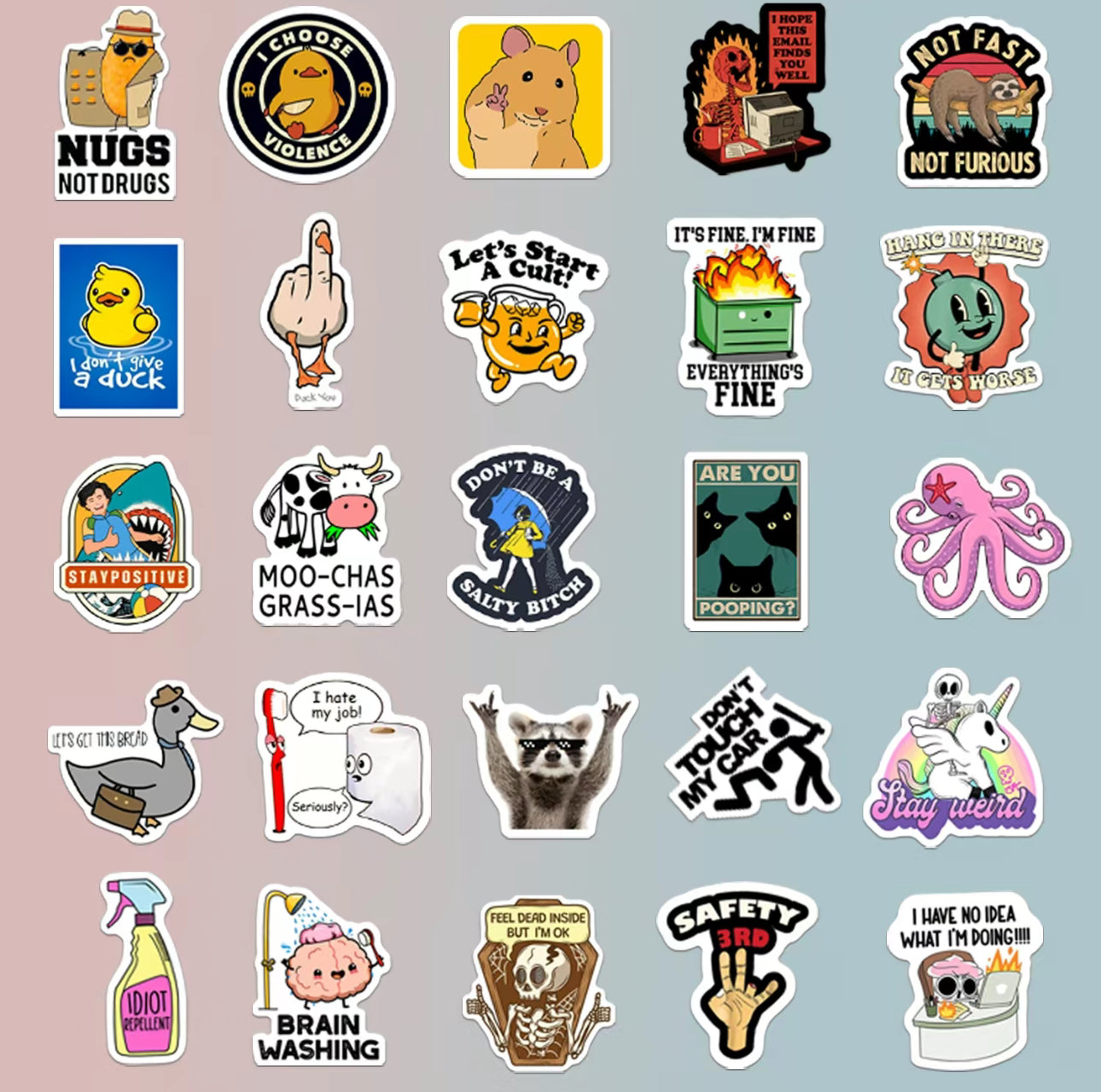 LaughSlap Sticker Pack - 130 Hilarious Vinyl Stickers