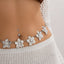 Ocean vacation style starfish waist chain body sexy beach imitation pearl flower body chain - Korvel
