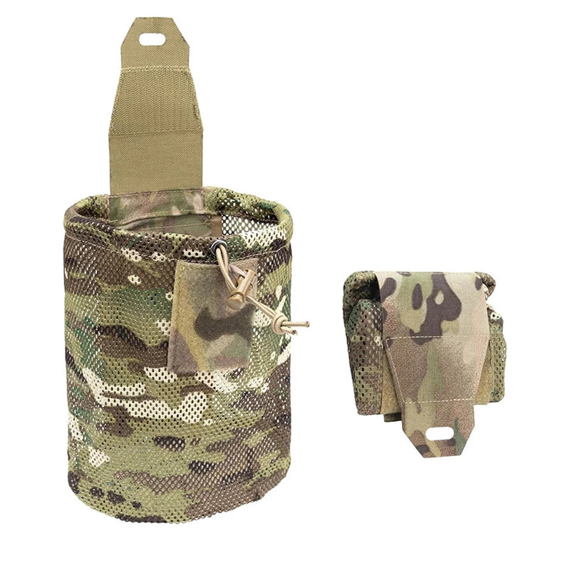 Tactical Dump Pouch Foldable High Capacity Nylon Mesh MOLLE Belt Compatible Lightweight Durable - Korvel
