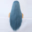 Long Straight Blue Wigs Natural Synthetic Hair Heat Resistant Wigs for Women Girls Cosplay - Korvel