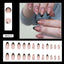 Sweet cool black French flash gold powder almond nails European and American fake nails removable nail pieces - Korvel