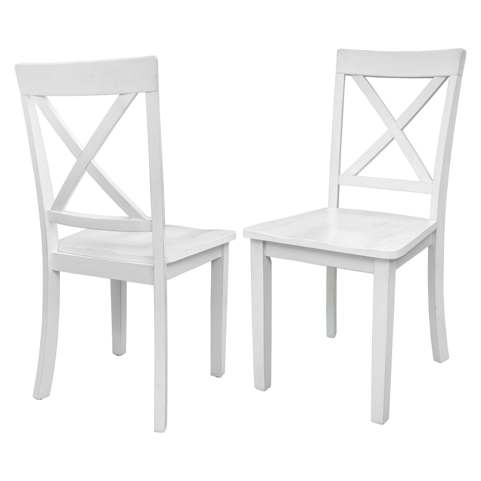 Orisfur 5 Pieces Dining Table and Chairs Set for 4 Persons Kitchen Room Solid Wood Table with 4 Chairs MDF + White + Solid Wood - Korvel