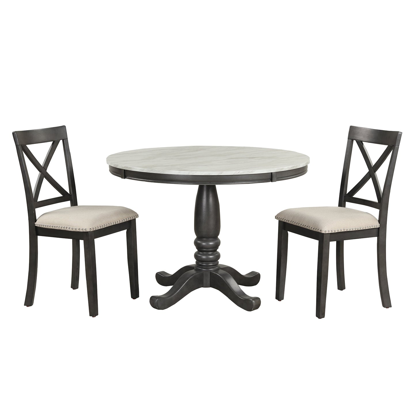 Orisfur 5 Pieces Dining Table and Chairs Set for 4 Persons Kitchen Room Solid Wood Table with 4 Chairs - Korvel