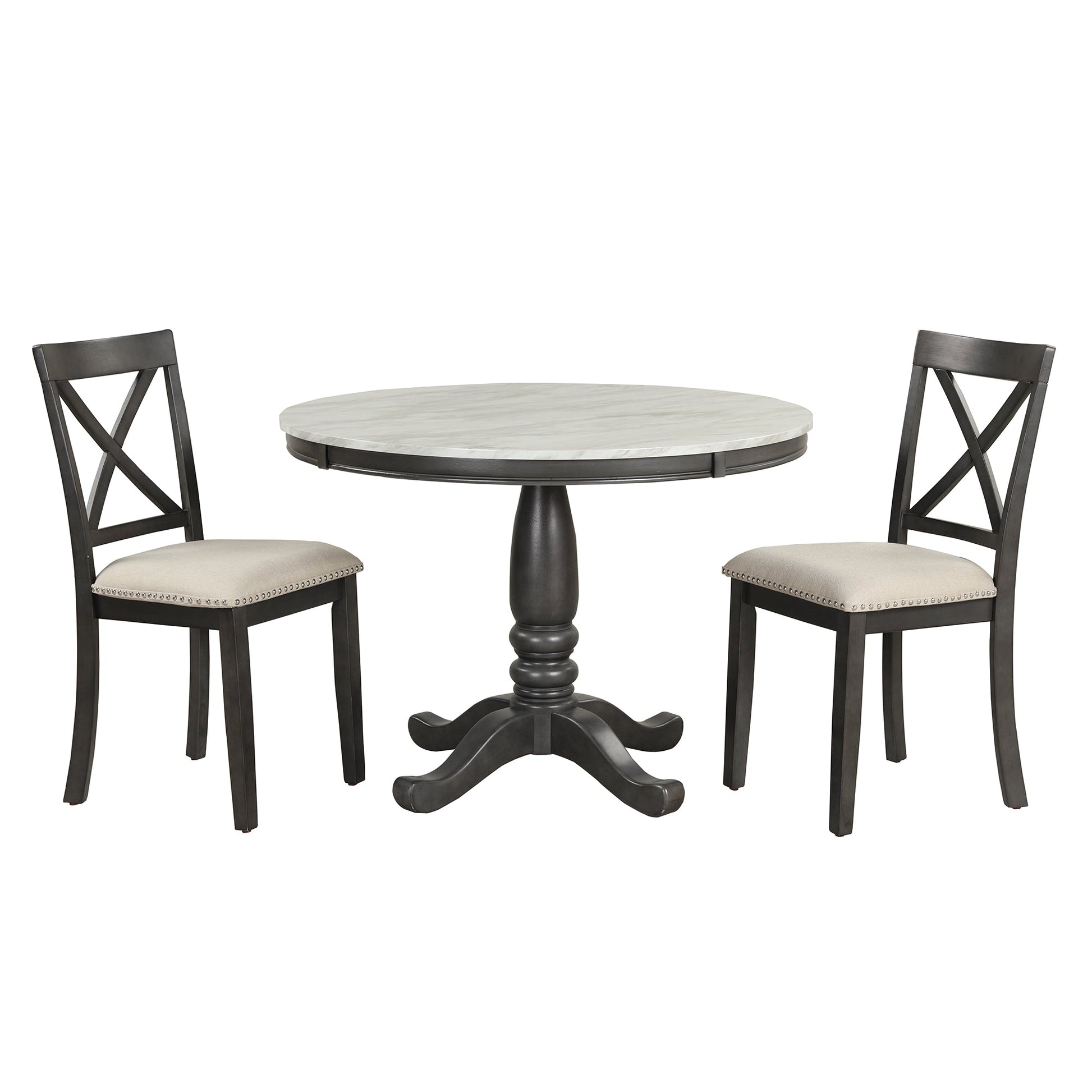 Orisfur 5 Pieces Dining Table and Chairs Set for 4 Persons Kitchen Room Solid Wood Table with 4 Chairs - Korvel