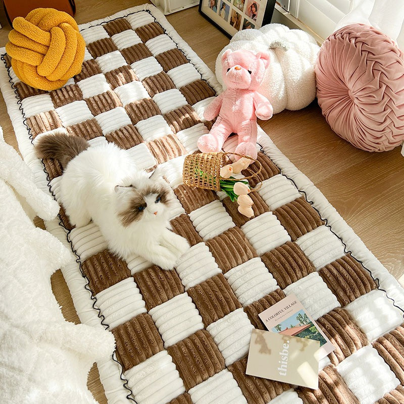 Autumn and winter plush bedside mat anti-skid chenille Mantou mat bedroom tatami sleeping carpet - Korvel