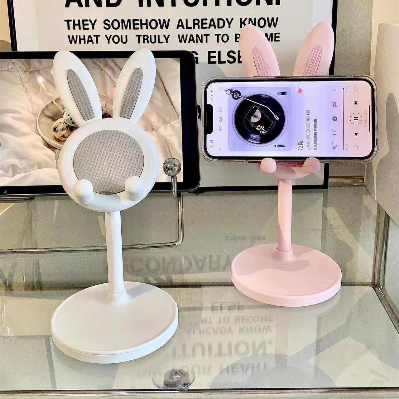 Cartoon Little Rabbit Desktop Mobile Phone Holder Live Drama Chasing Tablet Holder Livable Student Lazy Person Holder Gift - Korvel