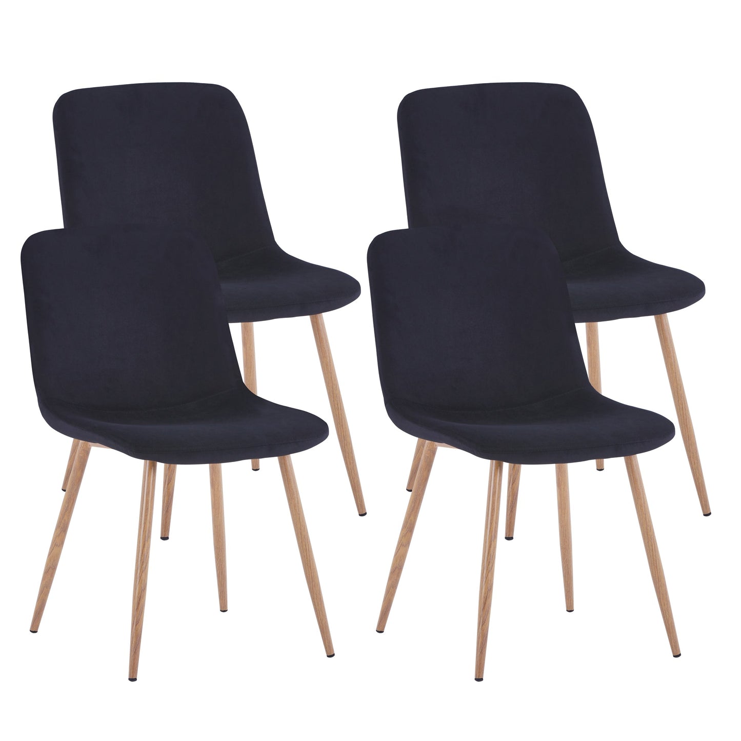 Dining Chair 4PCS（BLACK）Modern style New technology Suitable for restaurants cafes taverns offices - Korvel
