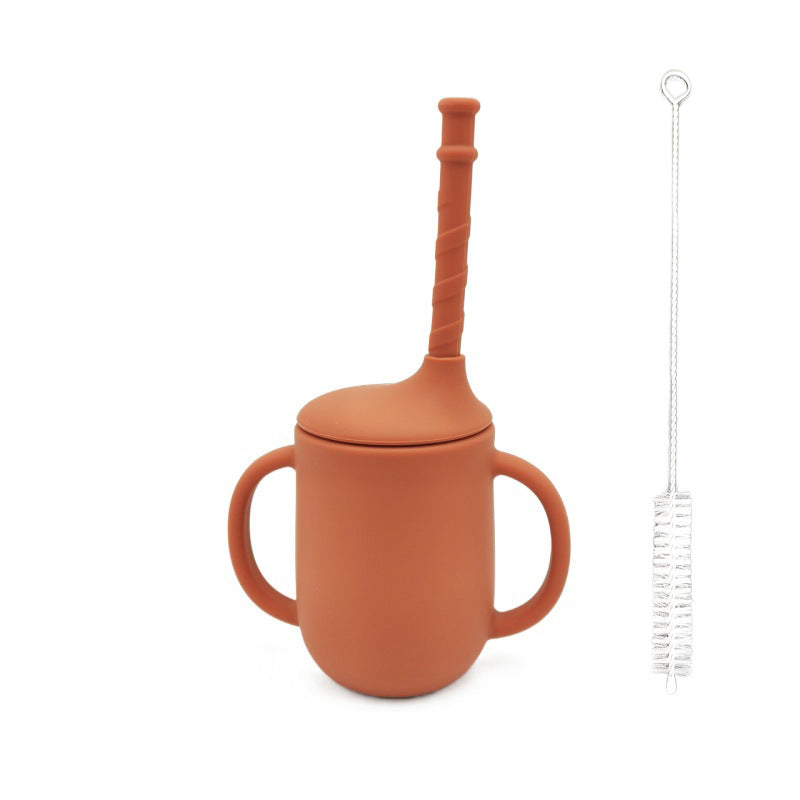 Silicone Baby Learning Drink Cup with Straw - Leak-Proof Design