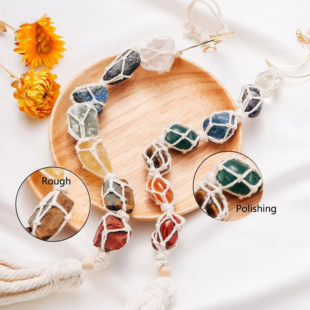 Natural Crystal Seven Color Gemstone Pendant