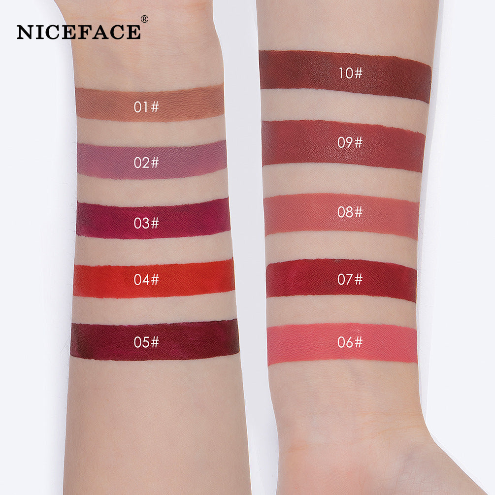 Niceface New Quality Lip Glaze Velvet Matte Lip Glaze Set Matte Non-stick Cup Holder Liquid Lipstick - Korvel
