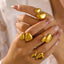 Geometric Irregular Smooth Open Ring Stainless Steel Plated Ring - Korvel