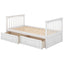 Cama litera de dos camas individuales con cajones - Blanca convertible